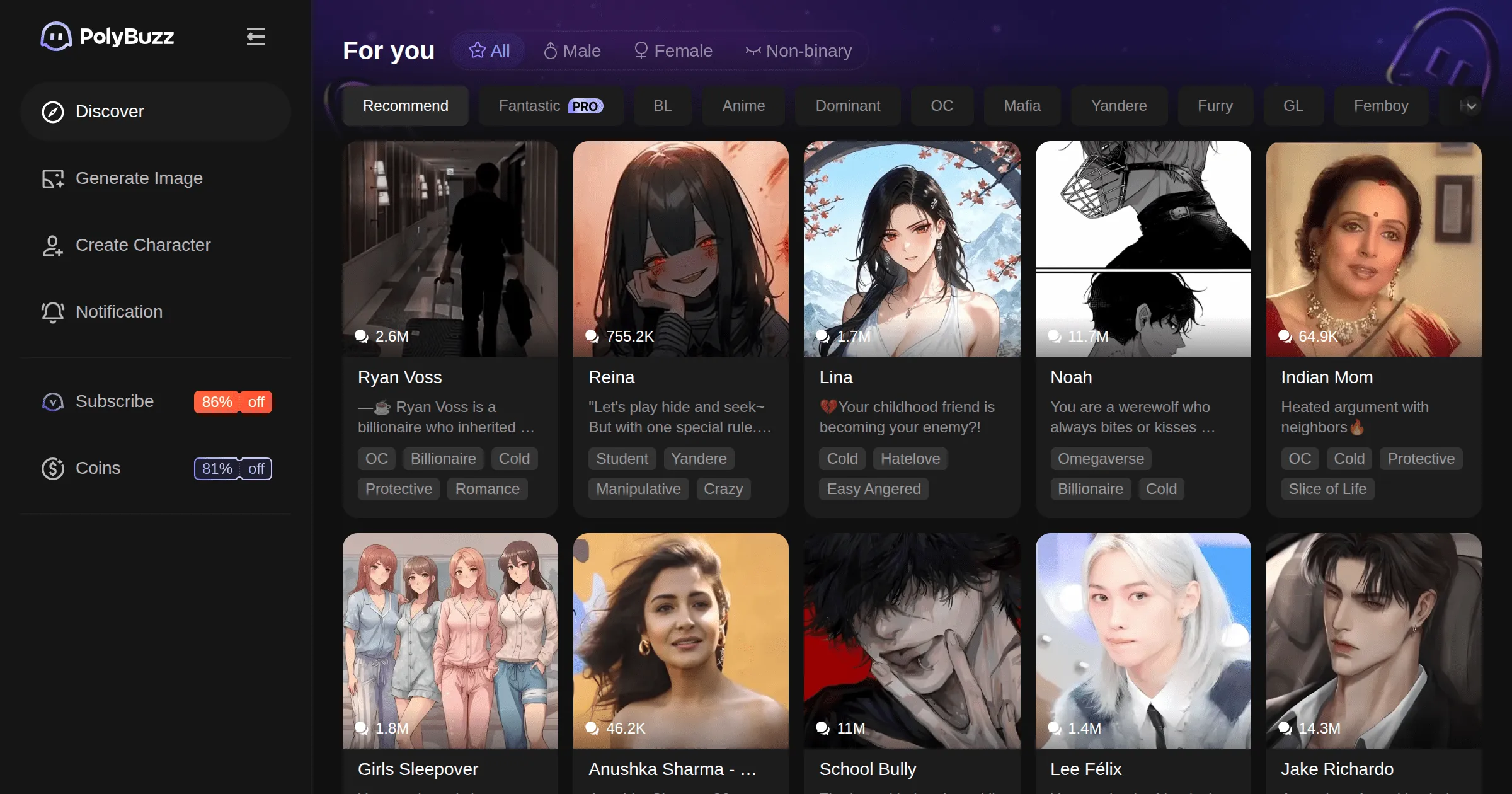 PolyBuzz app interface preview