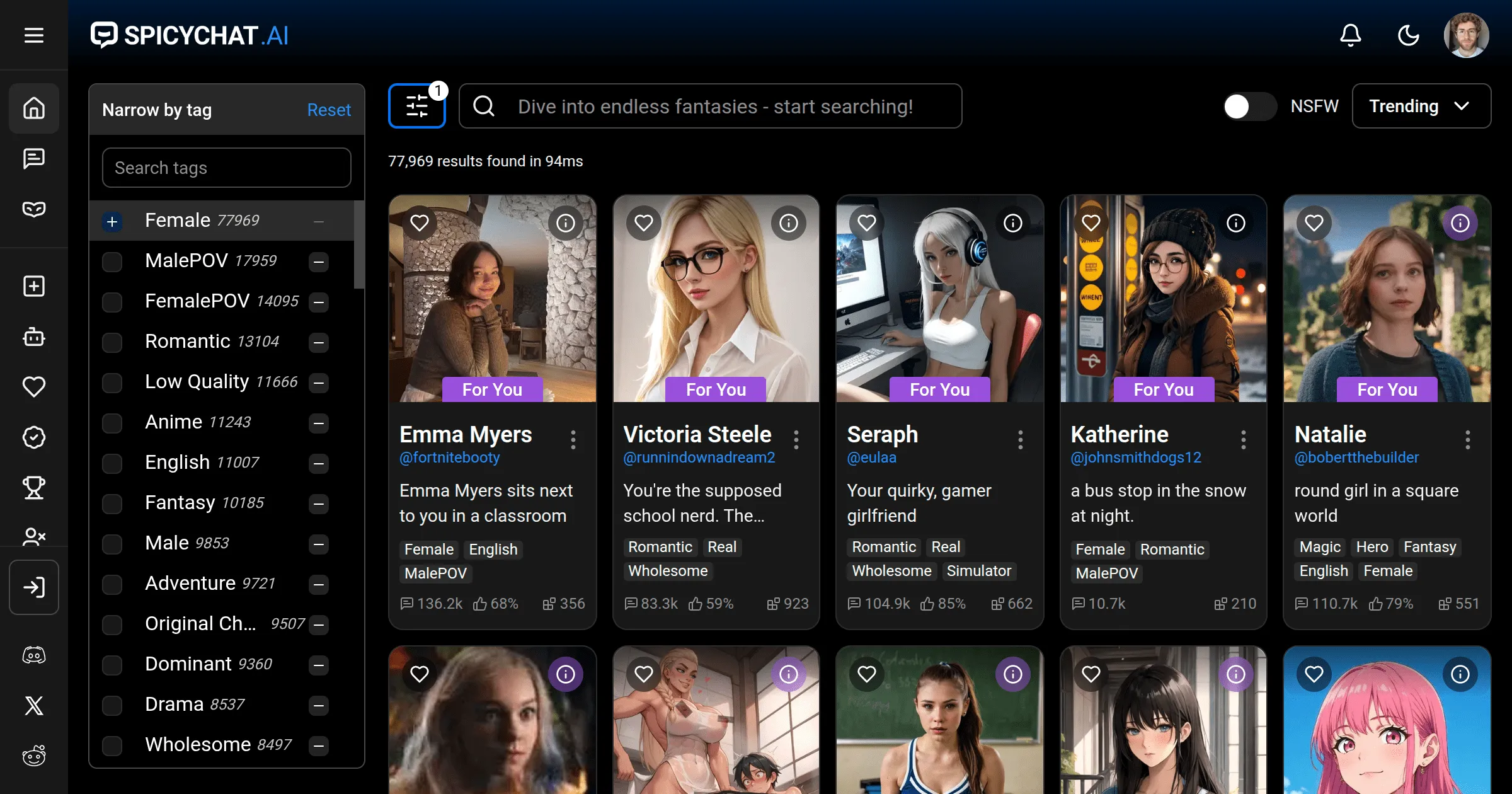 Spicychat AI interface